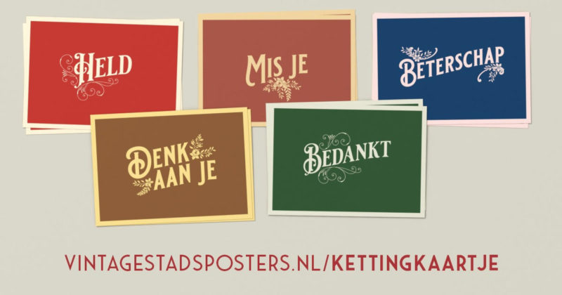 Vintage Stadsposters kettingkaartjes