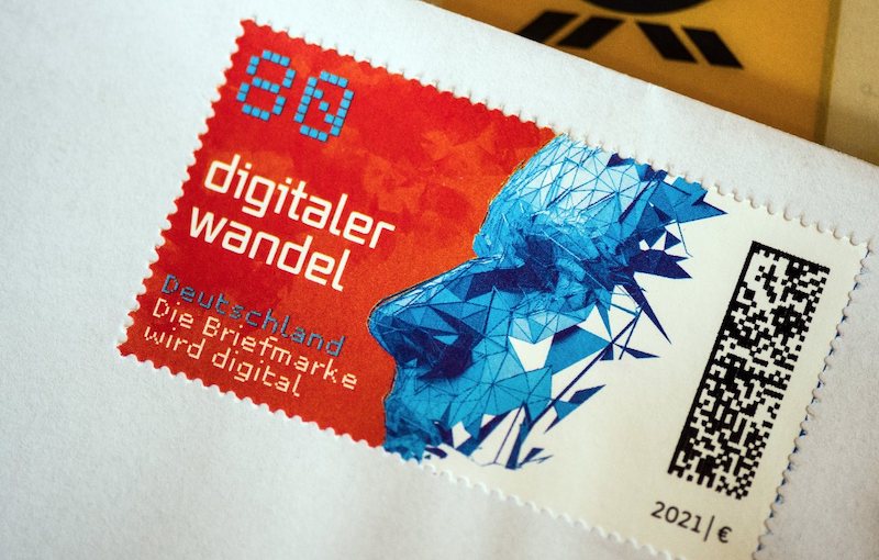 Postzegel Met Qr