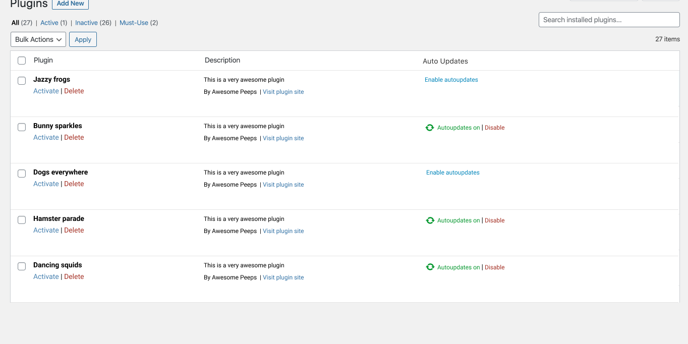 Autoupdates WordPress